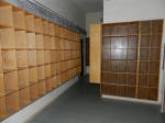Dressing room for storing personal belongings of the shelter staff
