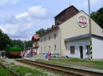 The museum building seen from the rails